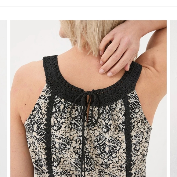 FatFace Nancy Inlay Floral Cami US 10 Nwot Black/Ivory - Picture 5 of 11